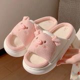Pink Soft Cute Piggy Pattern Design Comfortable Home Slippers Slides Pig Animals - Tophatter Daily Deals