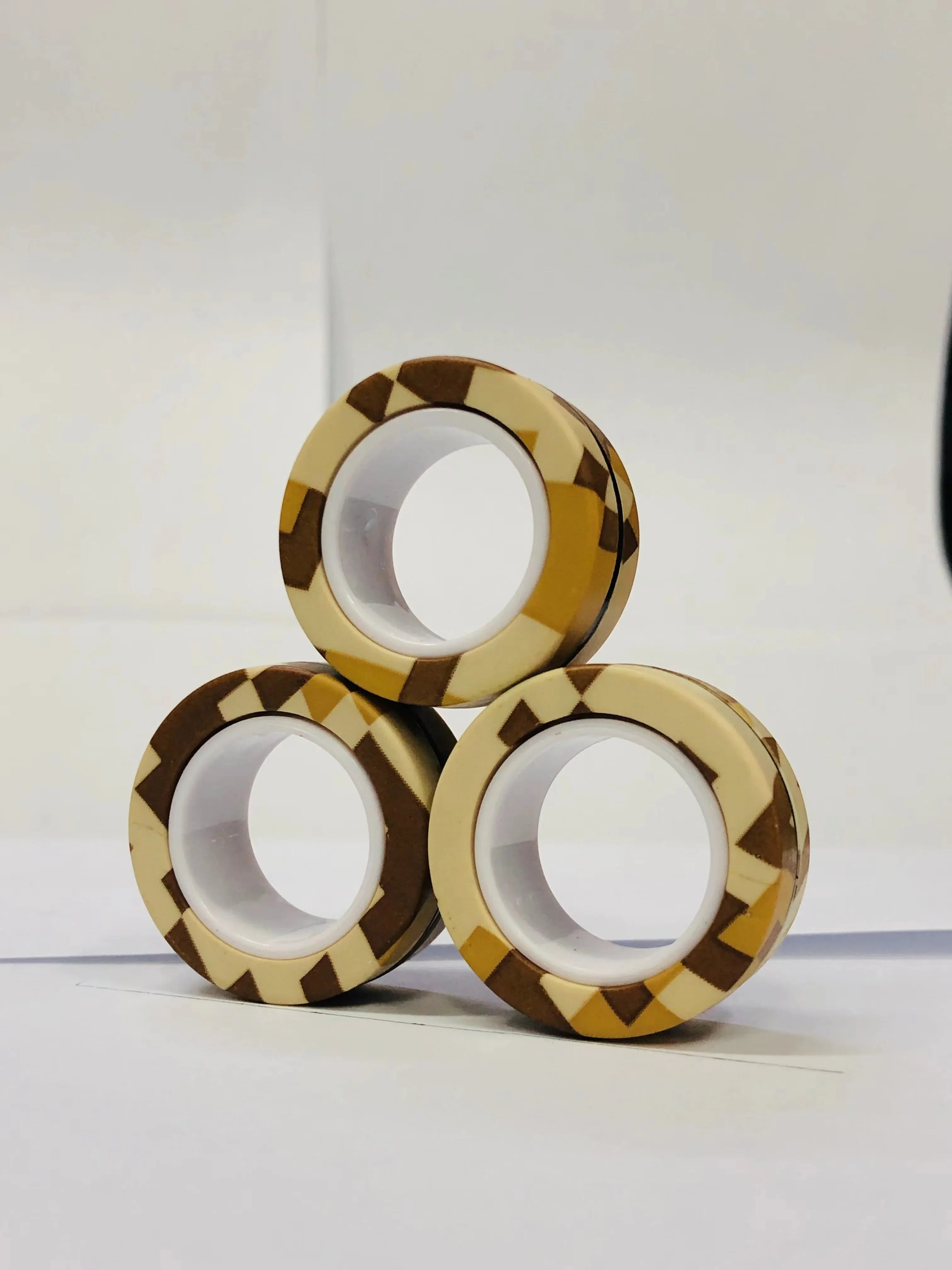 Magnetic Fidget Rings Set 3Pcs Stress Relief Spinner Khaki - Tophatter Daily Deals