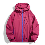 Waterproof Unisex Windbreaker - Hooded Single-Layer, Hiking Red - Tophatter Daily Deals