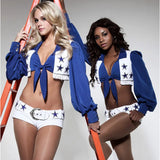 Fitted Women Cheerleader Costume - Crop Top, Polyester - Tophatter Daily Deals