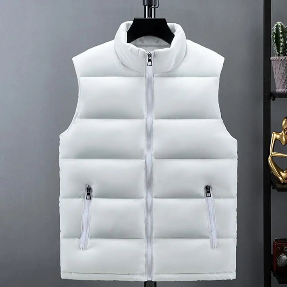 Lightweight Men's Puffer Vest - Slim Stand Collar, Quilted - Tophatter Daily Deals