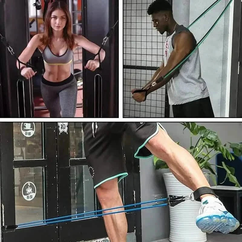 Workout Resistance Bands With Handles Fitness & Exercise - Tophatter Daily Deals