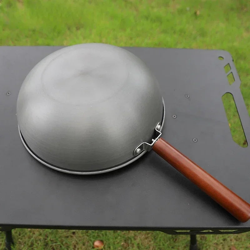 Camping Frying Pan Folding Handle Dark Grey Camp Cooking - Tophatter Daily Deals