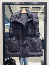 Lightweight Relaxed Women Down Vest - Hooded, Down, Winter Black - Tophatter Daily Deals