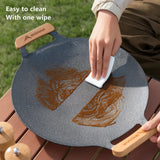 Outdoor BBQ Grill Pan Non-Stick Black Camp Cooking - Tophatter Daily Deals
