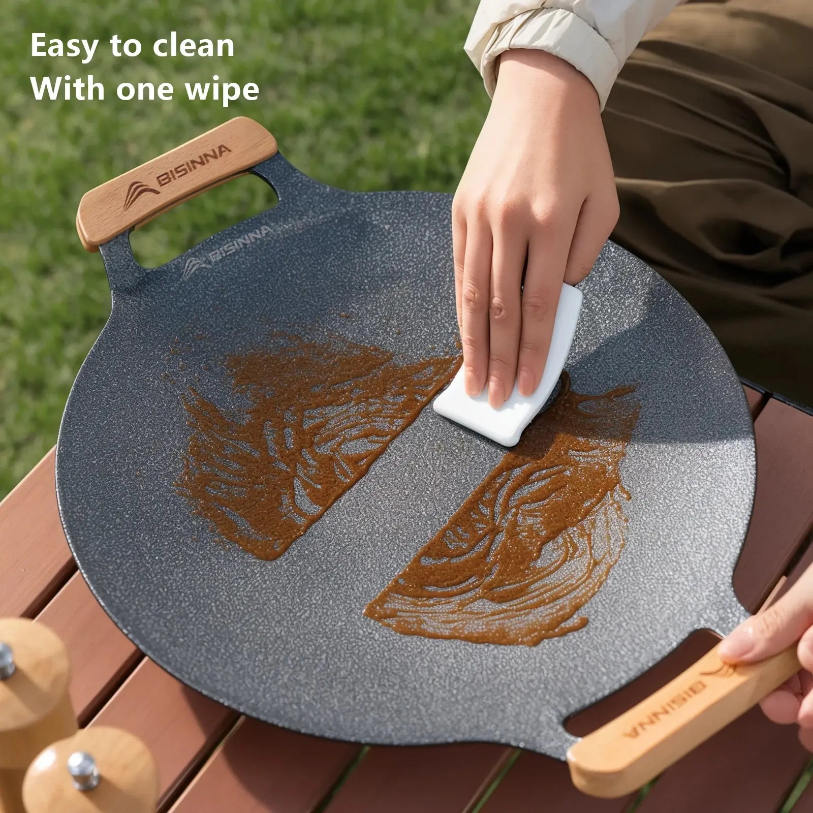 Outdoor BBQ Grill Pan Non-Stick Black Camp Cooking - Tophatter Daily Deals