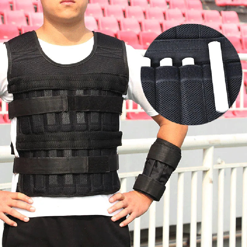 Adjustable Weighted Vest (Plates Not Included) Black Fitness - Tophatter Daily Deals