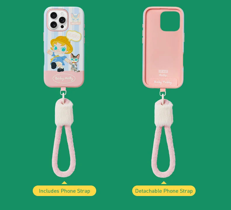 Genuine Pop Mart Baby Molly & Baby Tabby Series - Phone Case For iPhone 16 Pro / 16 Pro Max Animals - Tophatter Daily Deals
