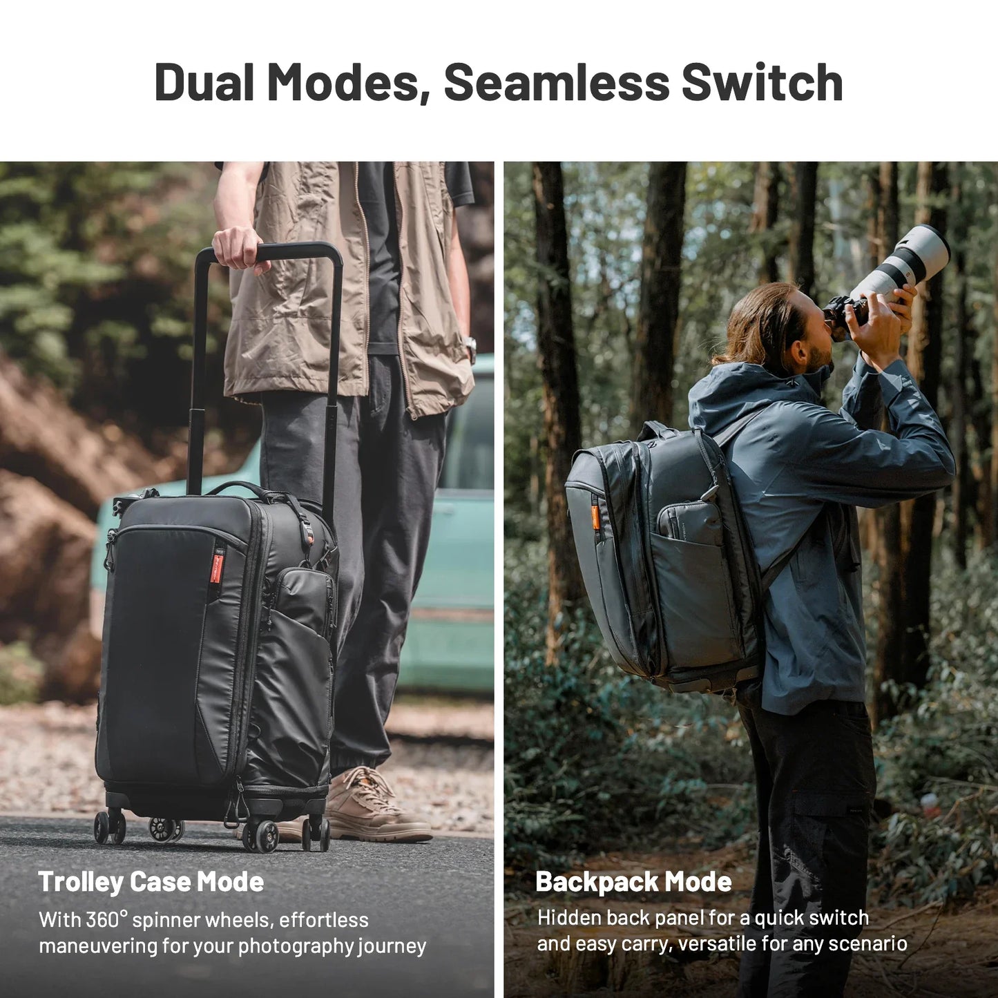 2-in-1 Outdoor Trolley Case Backpack Expandable Black Backpacks - Tophatter Daily Deals