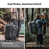 2-in-1 Outdoor Trolley Case Backpack Expandable Black Backpacks - Tophatter Daily Deals