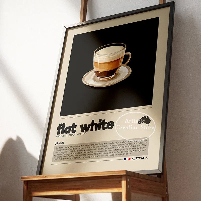 Coffee Wall Art Six Panel Minimalist Kitchen Cafe Decor - Tophatter Daily Deals