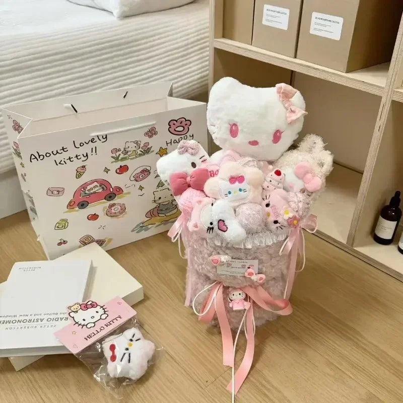 Kawaii Kuromi My Melody Hello Kitty Plush Doll Bouquet Sanrio Flowers - Tophatter Daily Deals
