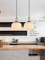 Japandi Glass Pendant Light Japanese Nordic Hanging Lamp Warm - Tophatter Daily Deals