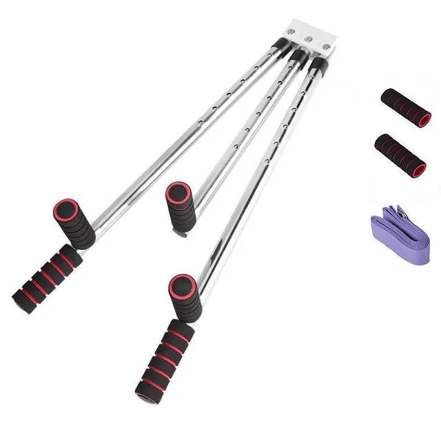 3-Bar Leg Stretcher 6-Hole Adjustment Red Fitness - Tophatter Daily Deals