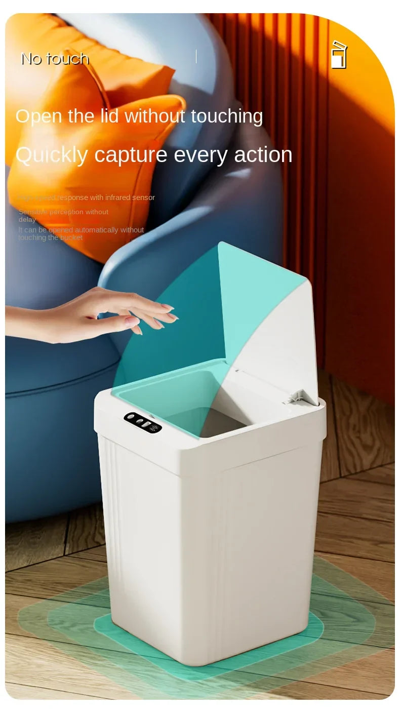 Sensor Trash Can Automatic Waste Bin Home 2025 Hands Free - Tophatter Daily Deals
