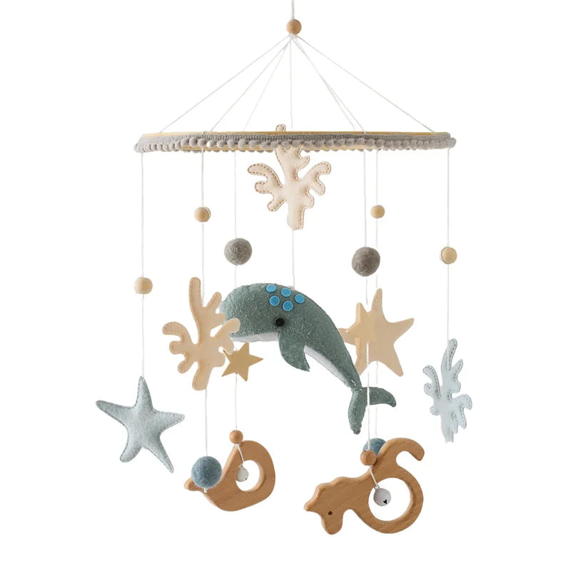 Baby Crib Mobile Wooden Musical Newborn Sensory Toys Whale-04 - Tophatter Daily Deals