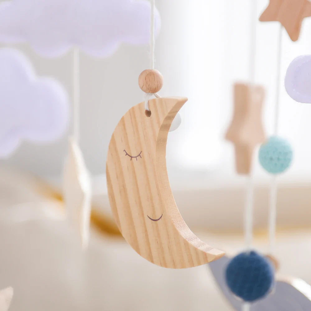 Wooden Rocket Crib Mobile Newborn Sensory Toys Soothing - Tophatter Daily Deals