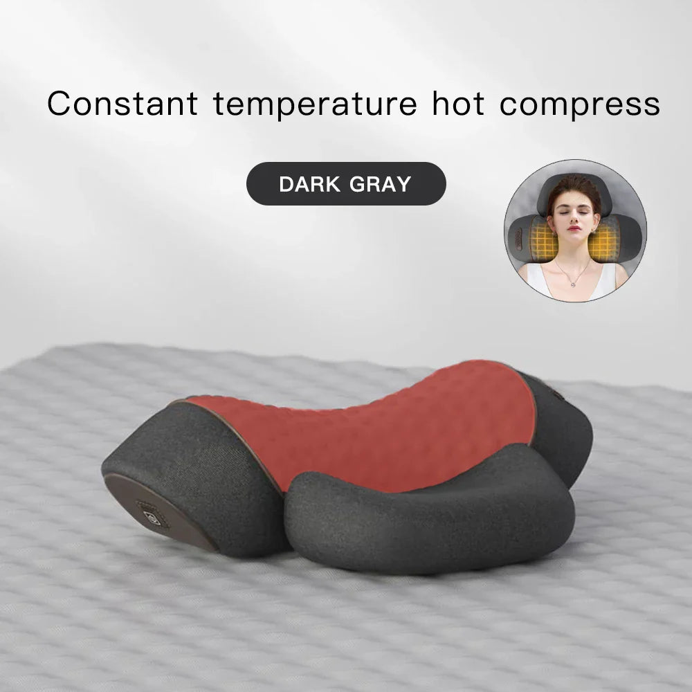 Neck Massage Pillow Heating Vibration Memory Foam Support DGy Heating - Tophatter Daily Deals