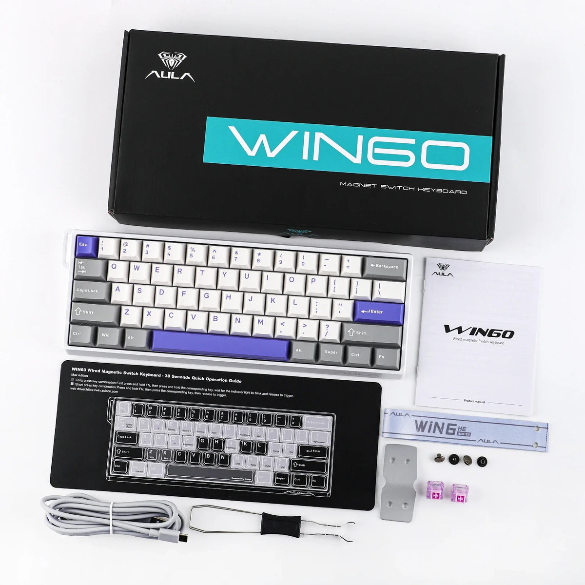 Mechanical 60 Percent Hot Swap Keyboard Aluminum RGB Hall - Tophatter Daily Deals