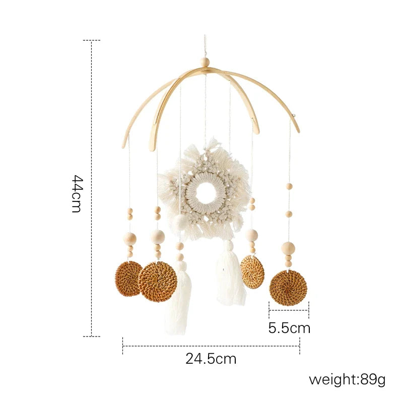 Wooden Rabbit Crib Mobile Newborn Sensory Toys Soft bed bell 17 - Tophatter Daily Deals