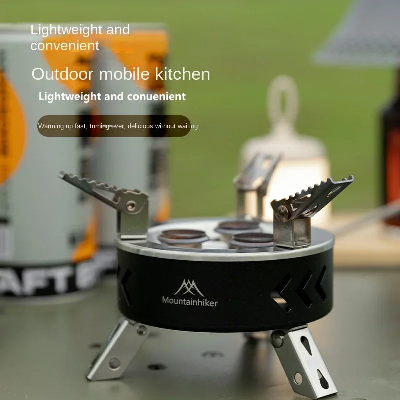 Camping Gas Stove 6800W Three-Star Black Camp Cooking - Tophatter Daily Deals