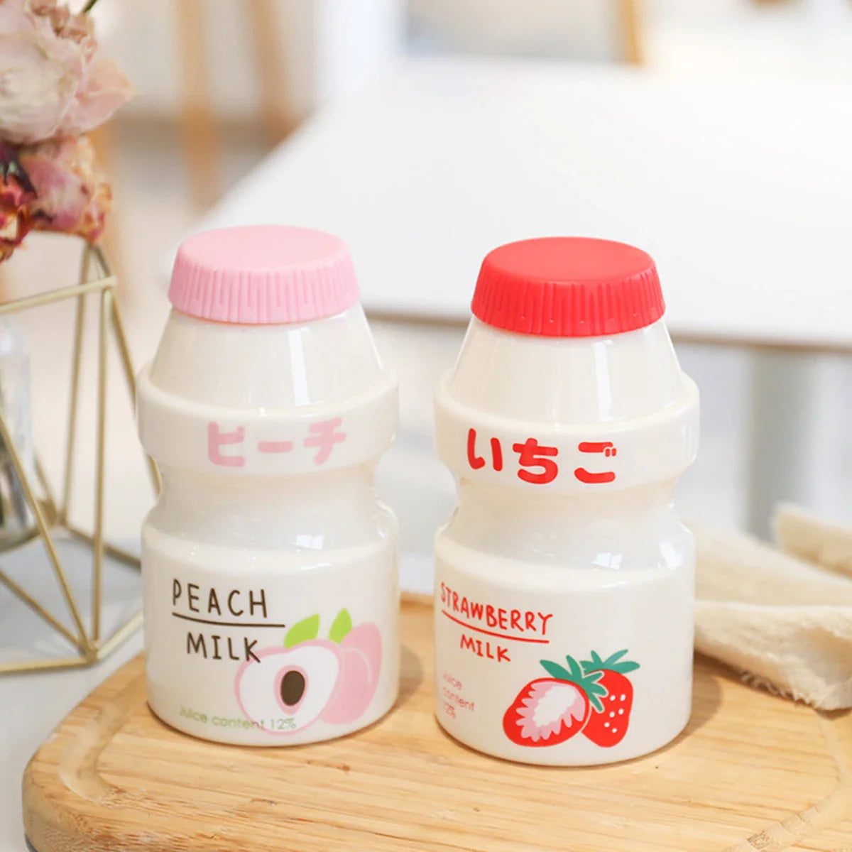 Milk Carton Shaped Water Bottle 480ml Pink, Red, Yellow, Green Food - Tophatter Daily Deals