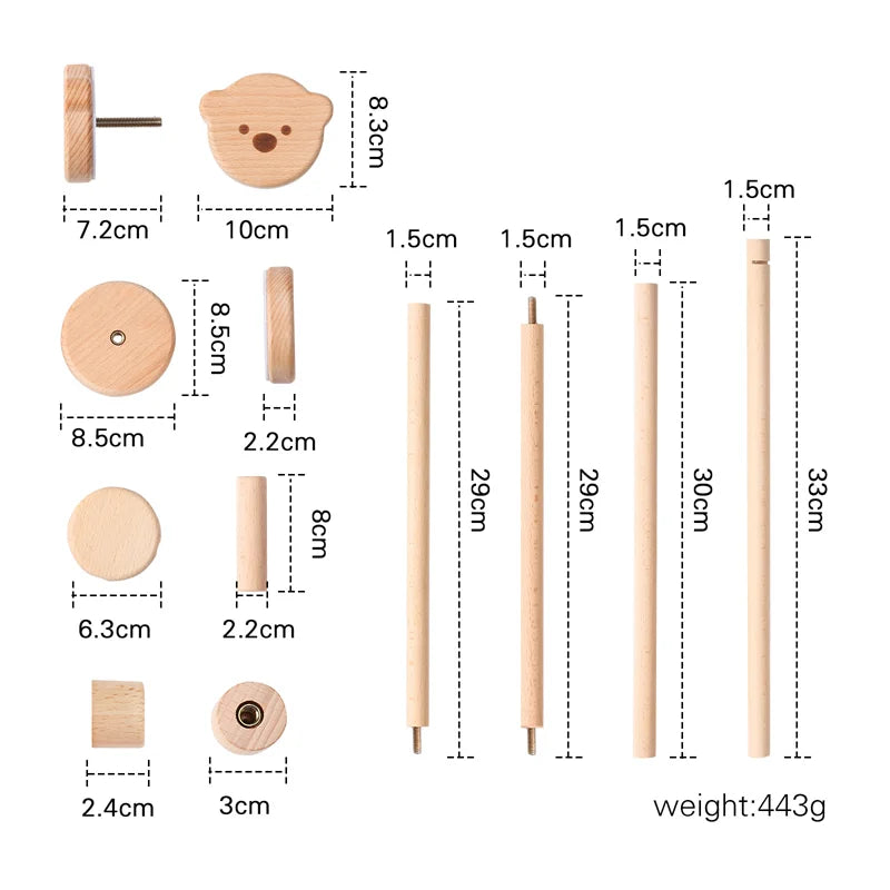 Baby Crib Mobile Wooden Nursery Newborn Sensory Toys - Tophatter Daily Deals