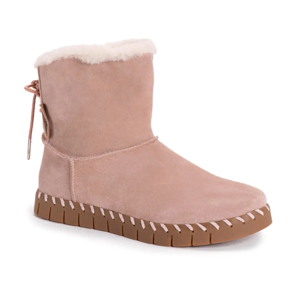 Muk Luks Women's Flexi-Albany Boots Blush Suede Footwear - Tophatter Daily Deals