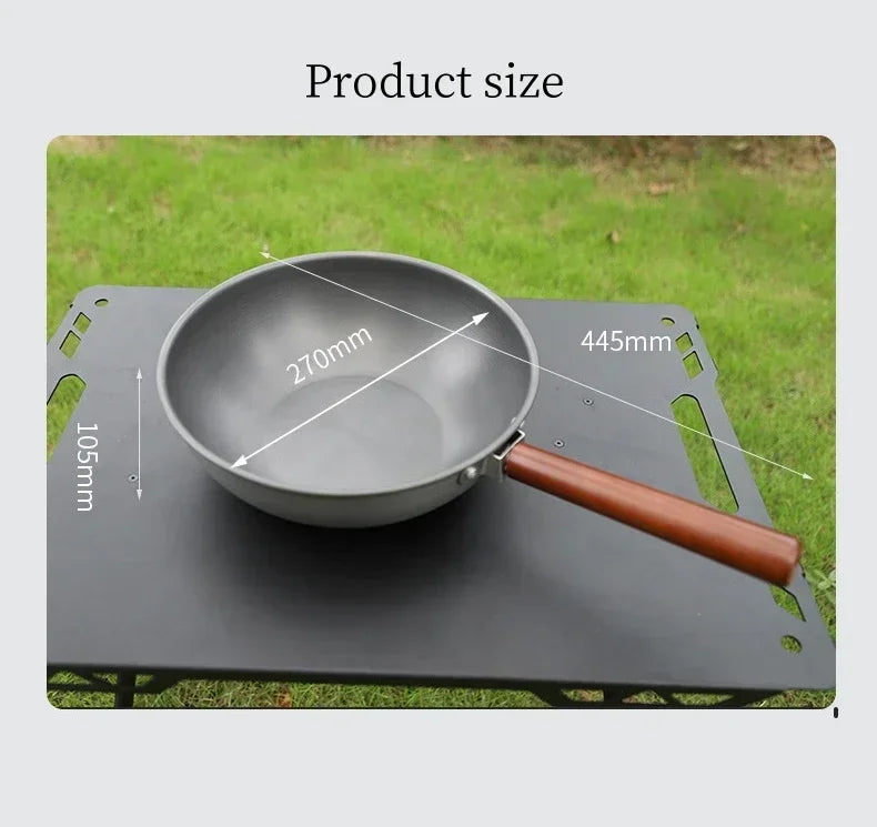 Camping Frying Pan Folding Handle Dark Grey Camp Cooking - Tophatter Daily Deals
