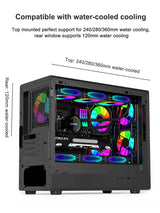 MicroATX Vertical Glass PC Case Supports 360mm Radiator - Tophatter Daily Deals