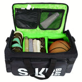 35L Sports Travel Bag with Green Interior Black Duffel Bags - Tophatter Daily Deals