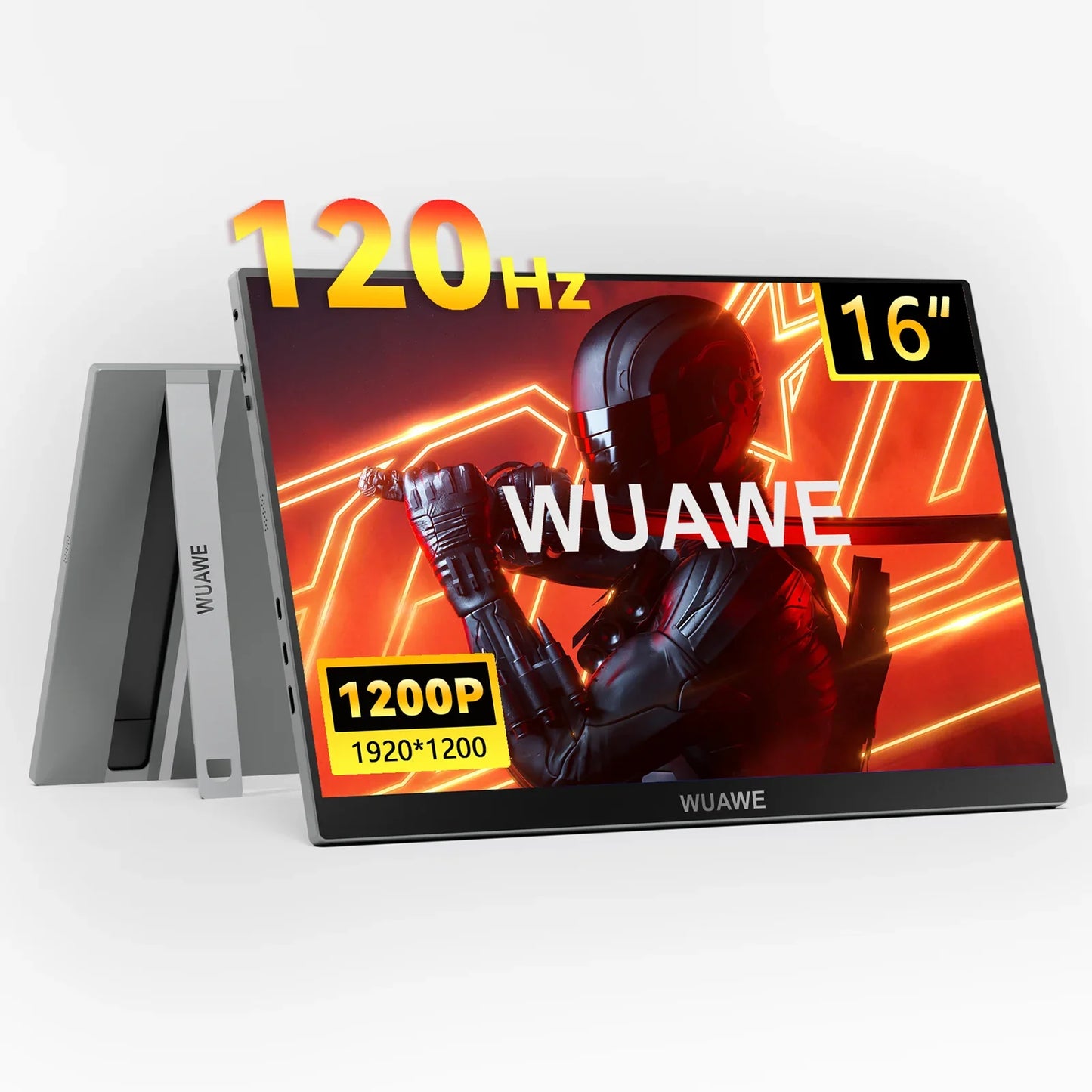 16 Inch 120Hz Portable Monitor 1920x1200 HDR Holiday Gift WAB160-12-7S Grey - Tophatter Daily Deals