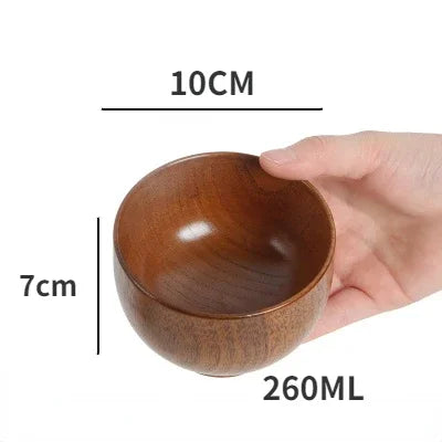 Jujube Wood Soup Bowls Solid Wooden Japanese Bowls mw0002 - Tophatter Daily Deals