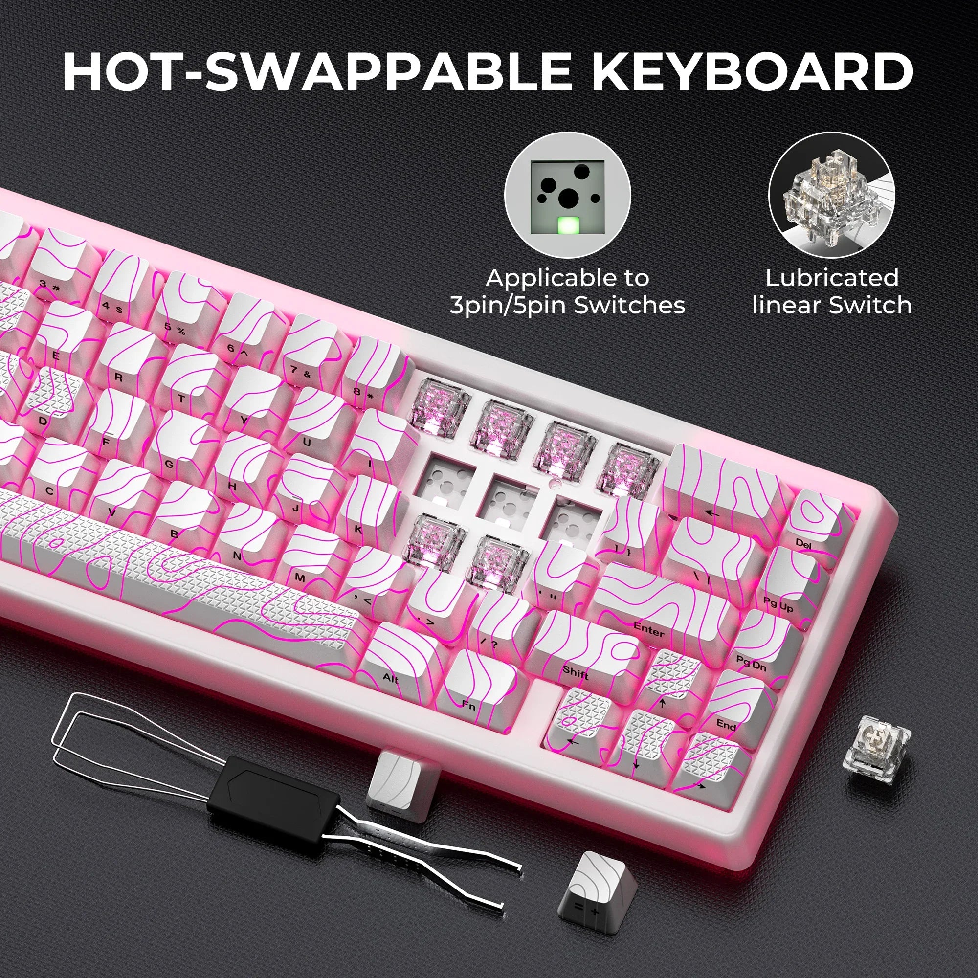 Mechanical Keyboard M67 67 Key Gasket Hot Swappable RGB - Tophatter Daily Deals