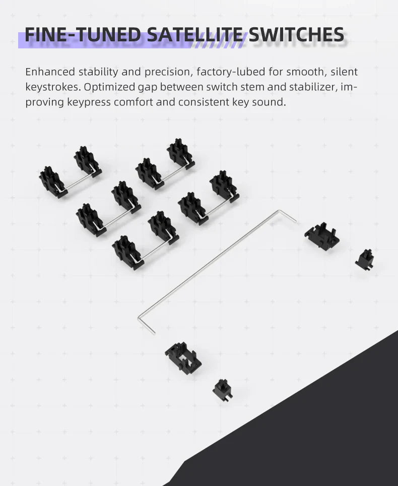 Wireless Low Profile Mechanical Keyboard 98 Keys PBT - Tophatter Daily Deals