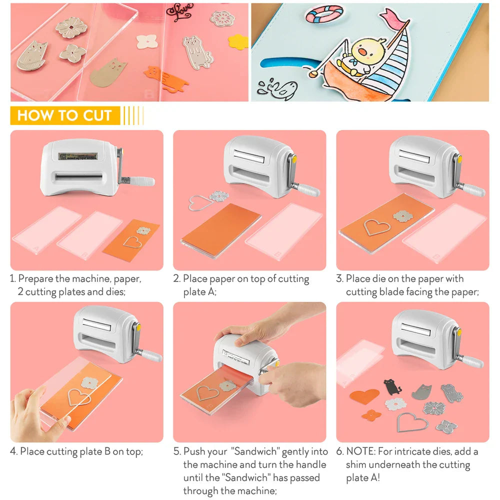 Die Cutting Machine Mini Handheld For DIY Scrapbooking - Tophatter Daily Deals