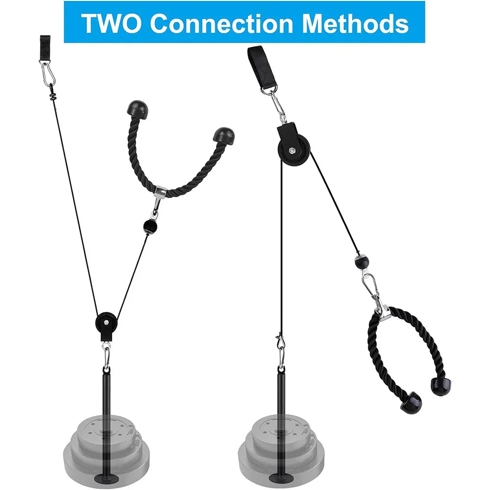Pulley Cable System Pull Down Lift Attachment Black Fitness - Tophatter Daily Deals