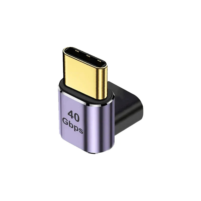 Usb C Adapter 40Gbps 90 Degree Right Angle 100W Extender 1PCS - Tophatter Daily Deals