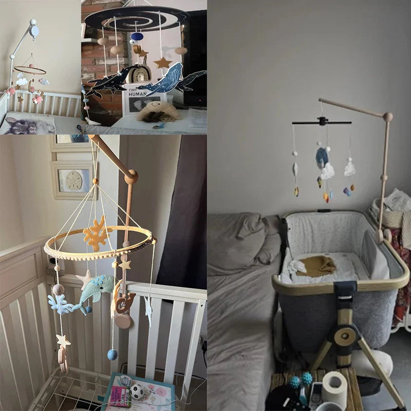 Wooden Crib Mobile Bracket Newborn Sensory Toys Soothing - Tophatter Daily Deals