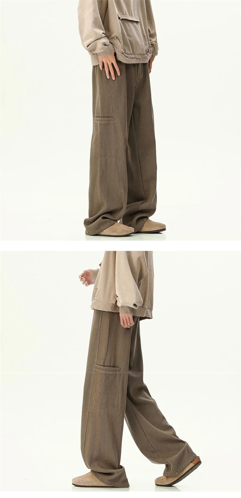Oversized Mens Cargo Jeans - Wide Leg, Denim, Street - Tophatter Daily Deals