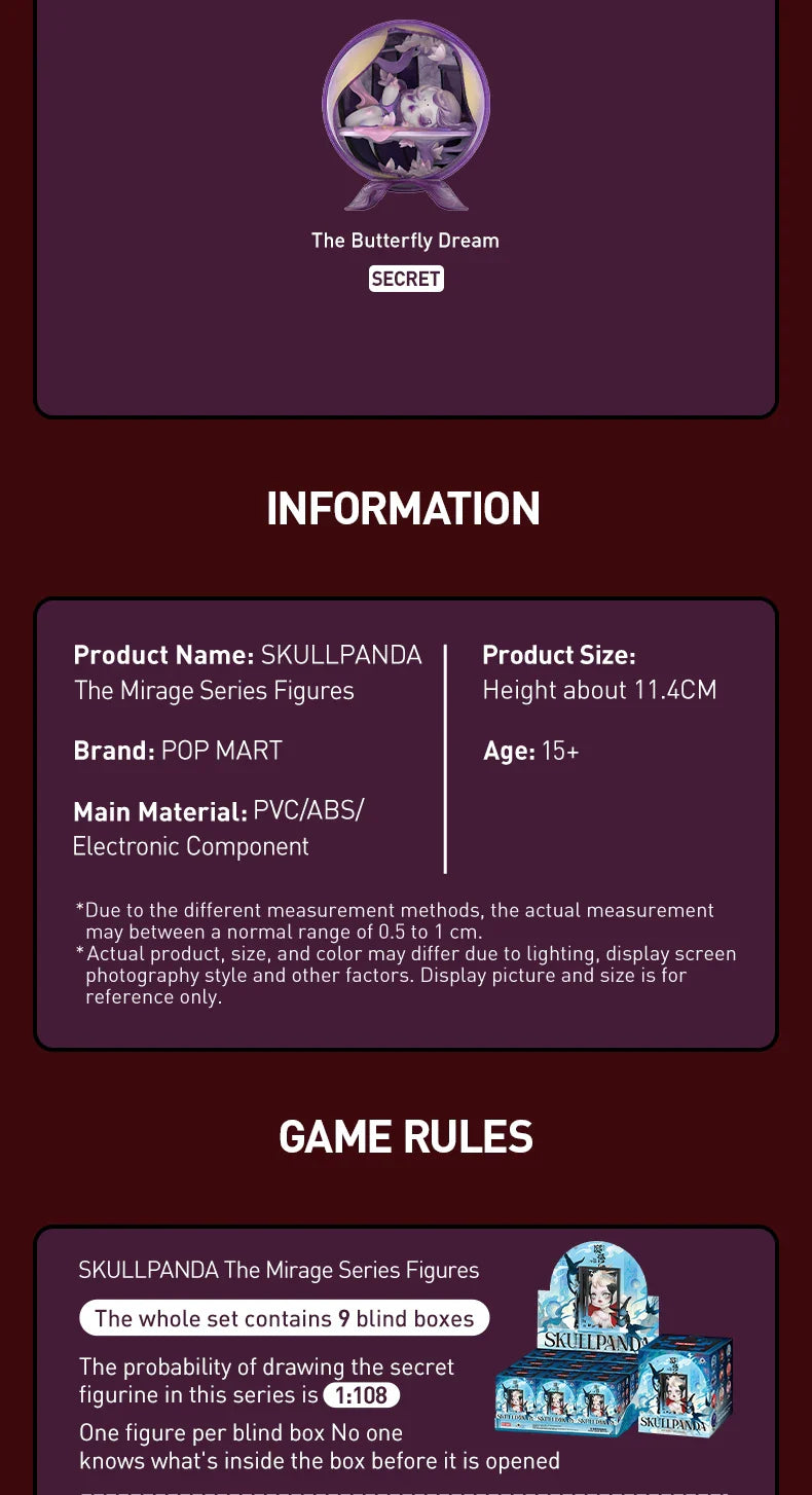 Genuine Pop Mart Skullpanda The Mirage Series Figures Blind Box Mythical - Tophatter Daily Deals