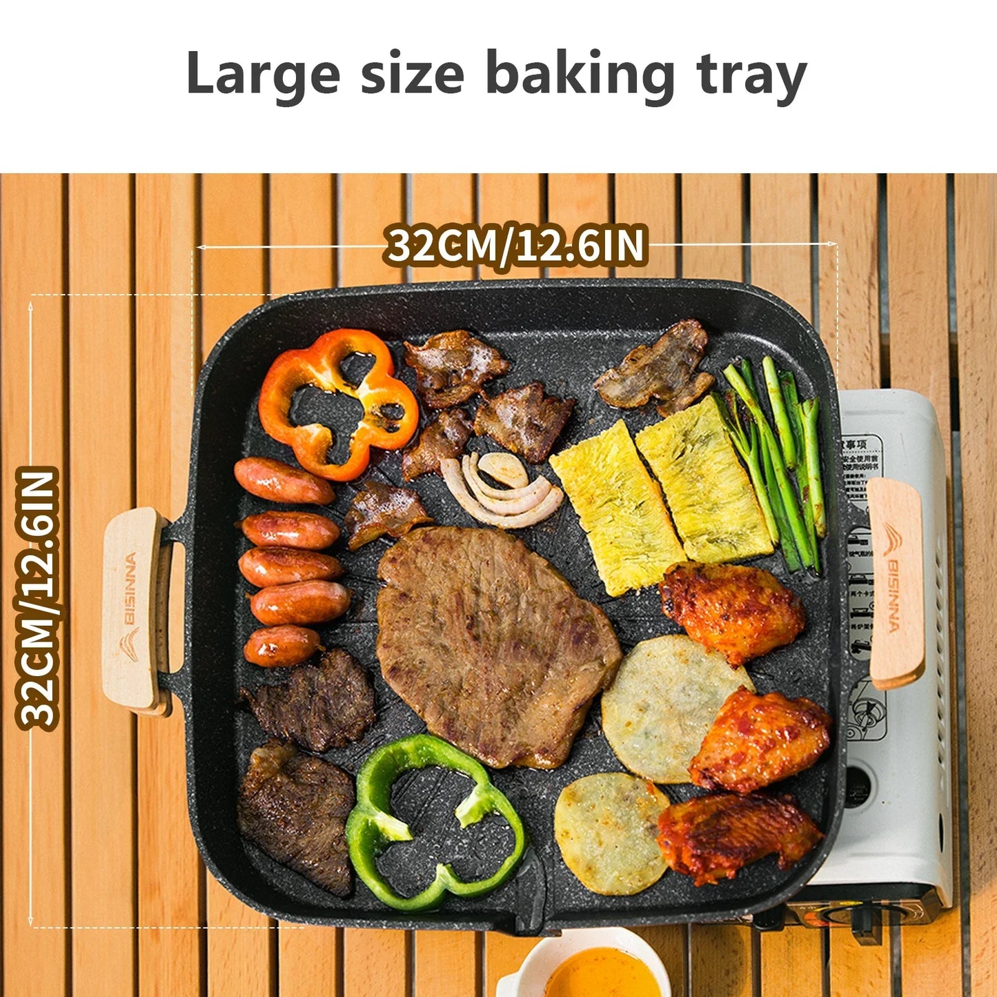 Square Camping BBQ Grill Pan Black Camp Cooking - Tophatter Daily Deals