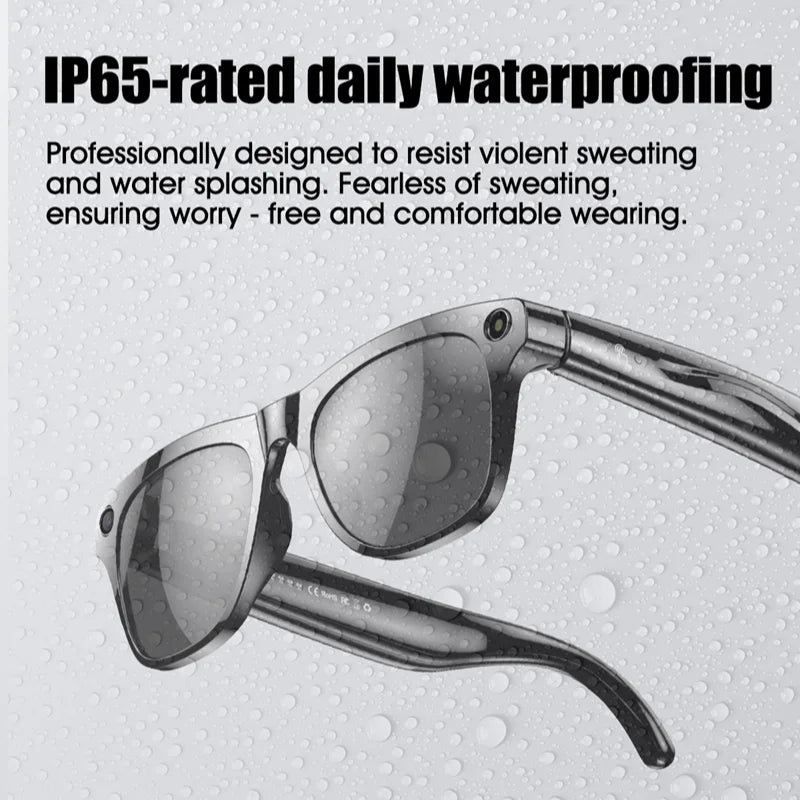 4K AI Smart Camera Glasses Photochromic Travel Handsfree - Tophatter Daily Deals