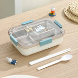 Miffy 3-Section Stainless Steel Lunch Box with Cutlery Blue Animals - Tophatter Daily Deals