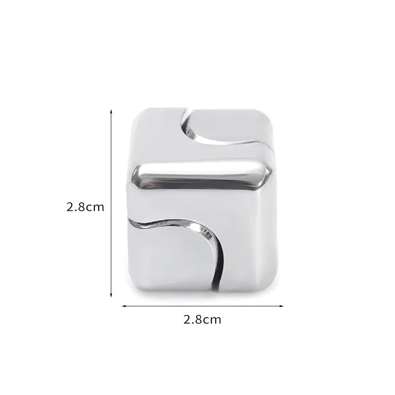 Fidget Spinner Cube Metal Desk Toy Stress Relief Gadget Silverl-1pcs - Tophatter Daily Deals