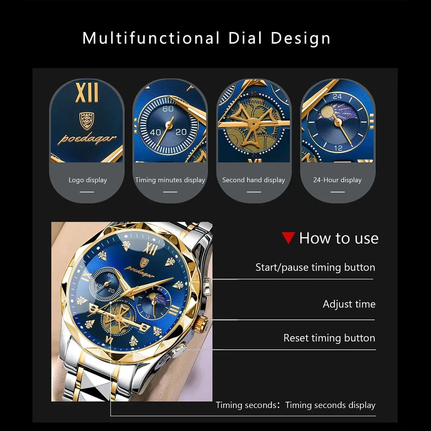 Viktor Po Edagar™ Luxury Men's Wristwatch Watches - Tophatter Daily Deals