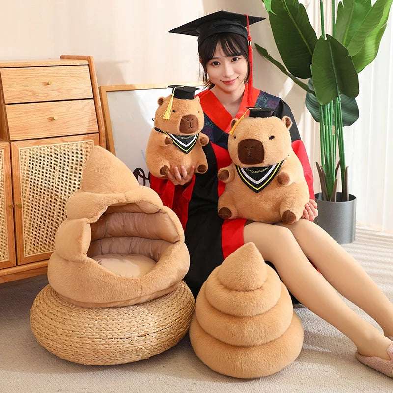 Kawaii Snack Attack: Hamburger Capybara Dog Pig Capibaras Pizza Bubble Tea Cushion Plush Animals - Tophatter Daily Deals