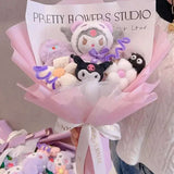 Sanrio Kuromi Plush Toy Bouquet Pink x Lilac Flowers - Tophatter Daily Deals