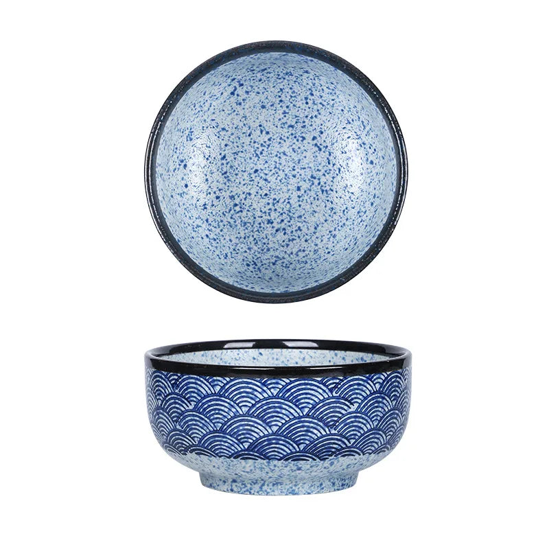 Qinghai Wave Noodle Bowl Hand Painted Vintage Ceramic Bowl - Tophatter Daily Deals