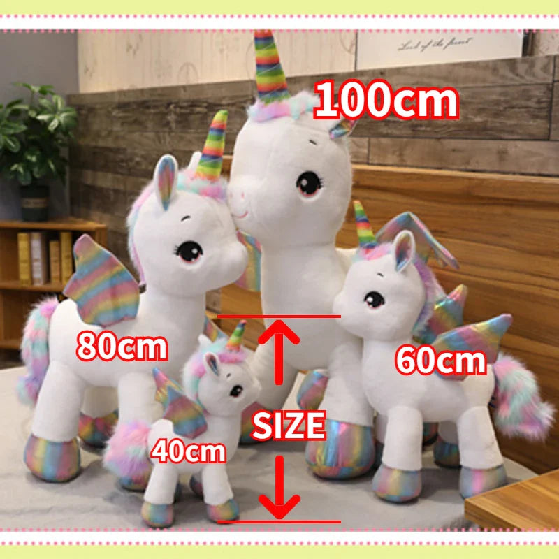 Unicorn Dream Rainbow Plush Toy High Quality Pink Horse Sweet Girl Home Decor Sleeping Pillow Gift For Kids up to 100cm Mythical - Tophatter Daily Deals